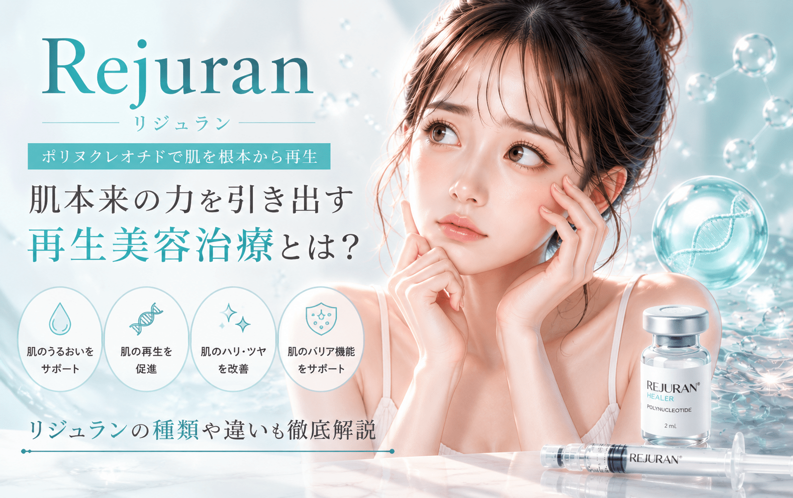 投稿についてもっと詳しく Rejuran（リジュラン）とは？ ポリヌクレオチド（PN）が肌をどのように再生・修復するのかを美容皮膚科医が解説