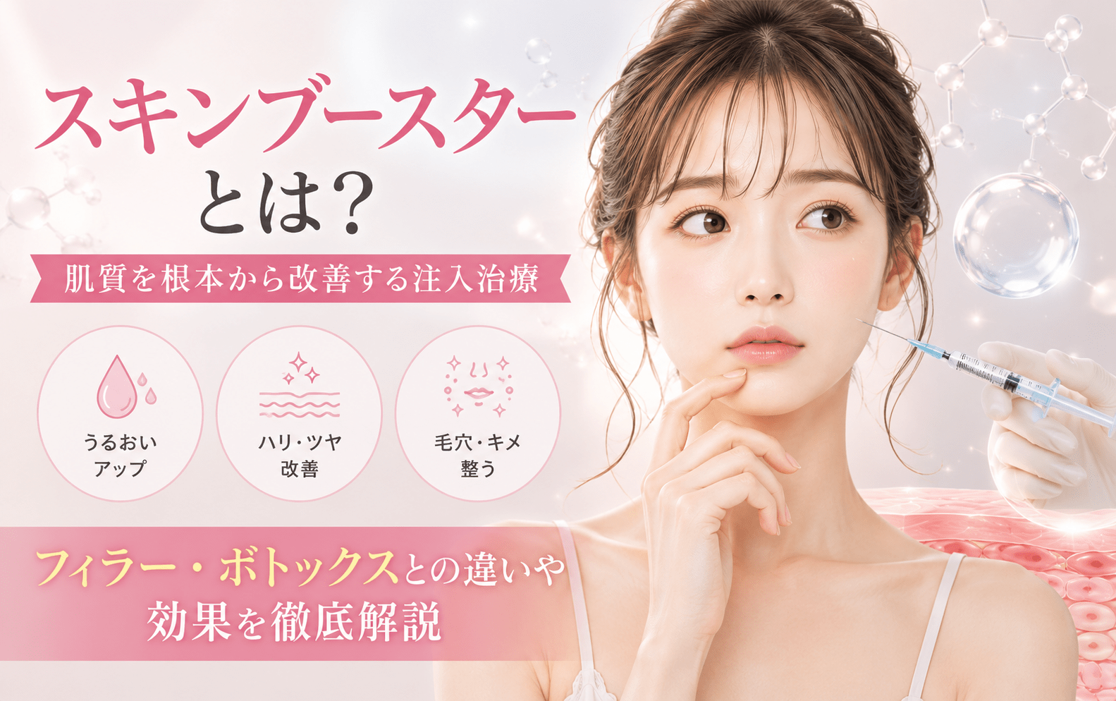 投稿についてもっと詳しく スキンブースターとは？フィラー・ボトックスとの違いや効果を美容皮膚科が解説